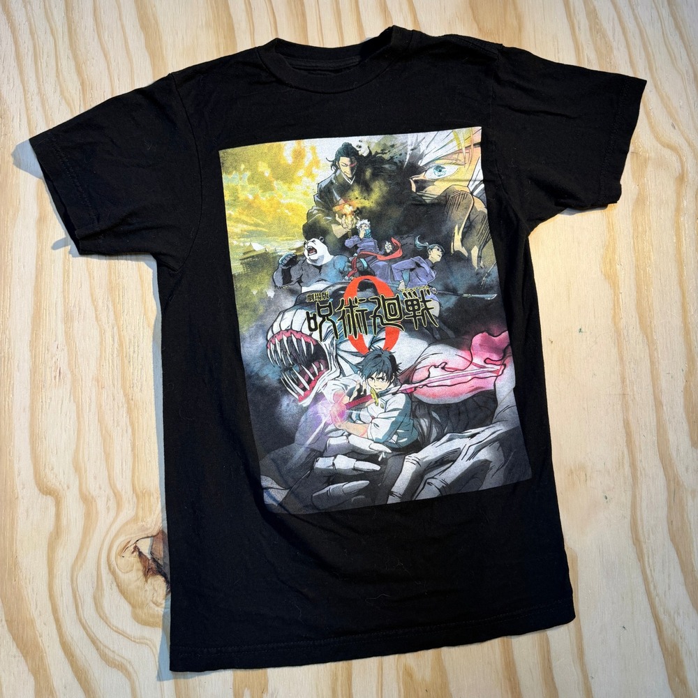 Jujutsu Kaisen 0 Movie Promo Graphic T-Shirt Black XS Crunchyroll Anime Tee